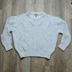 Vince Camuto Open Knit Sweater Crochet Top L